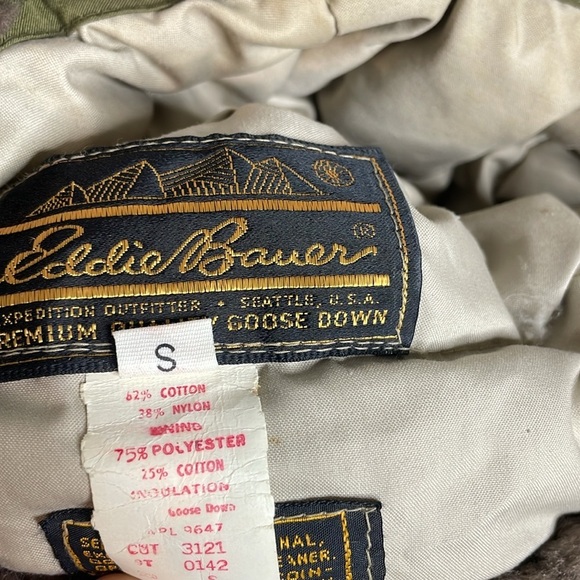 Eddie Bauer | Vintage Green Hat Faux Fur Lining Goose Down Insulated - Picture 6 of 6